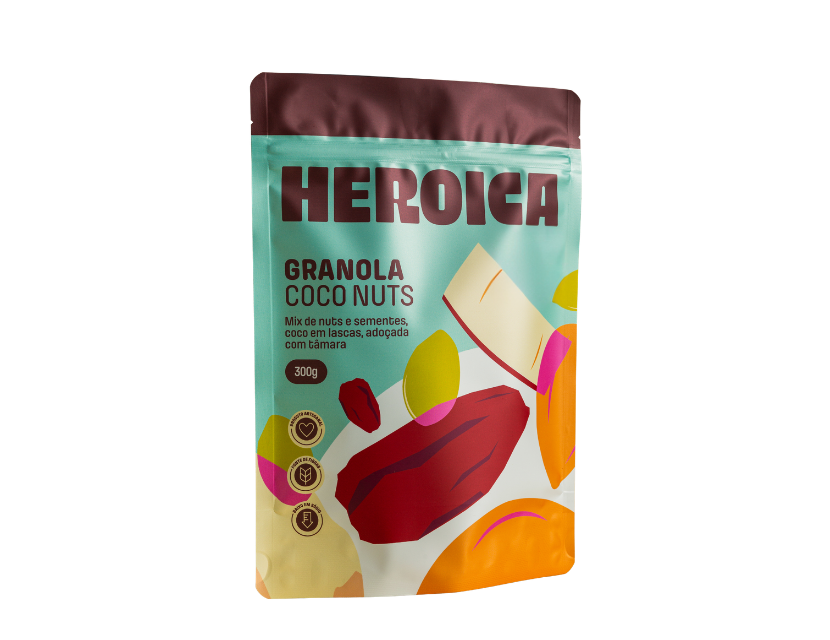 Granola Coco Nuts Heroica em momento de consumo