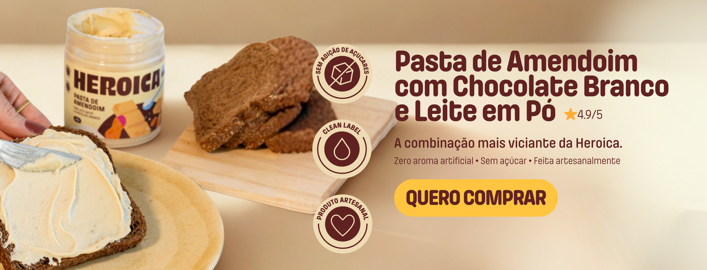 Heroica Natural | Pastas de Amendoim, Granolas e Cremes