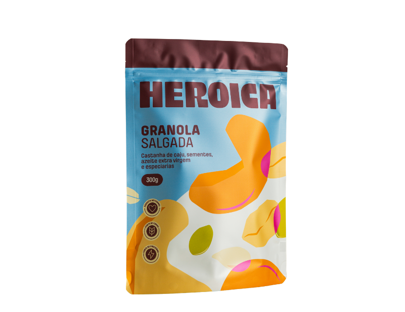 Granola Salgada Heroica com castanhas, sementes, ervas e flor de sal
